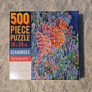 Americanflat Seahorses 500 Piece Puzzle, Art By Eve Izzett